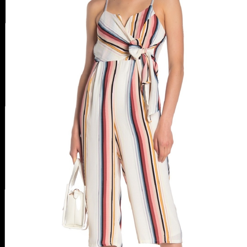 Max & Ash Striped Wrap Jumpsuit